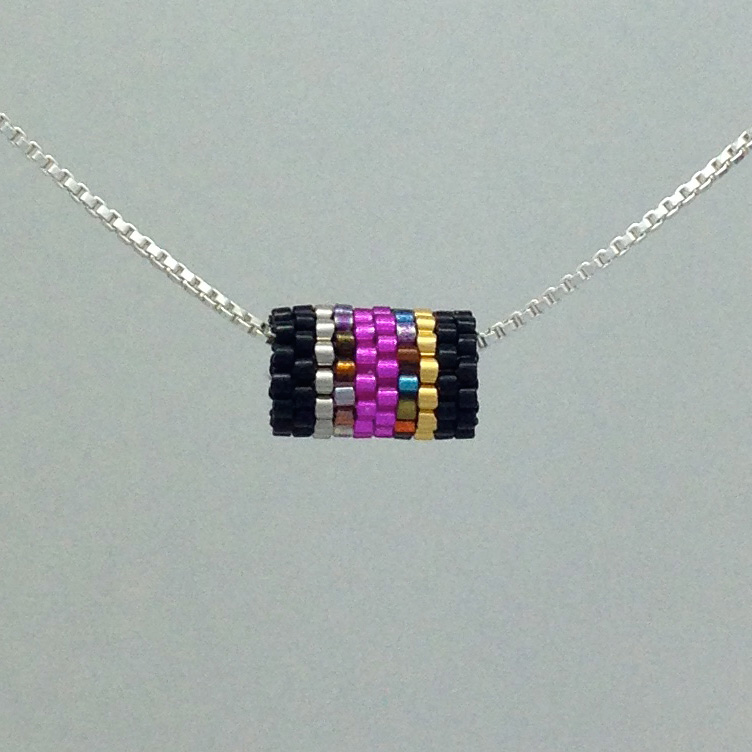 Black, Hot Pink Bead